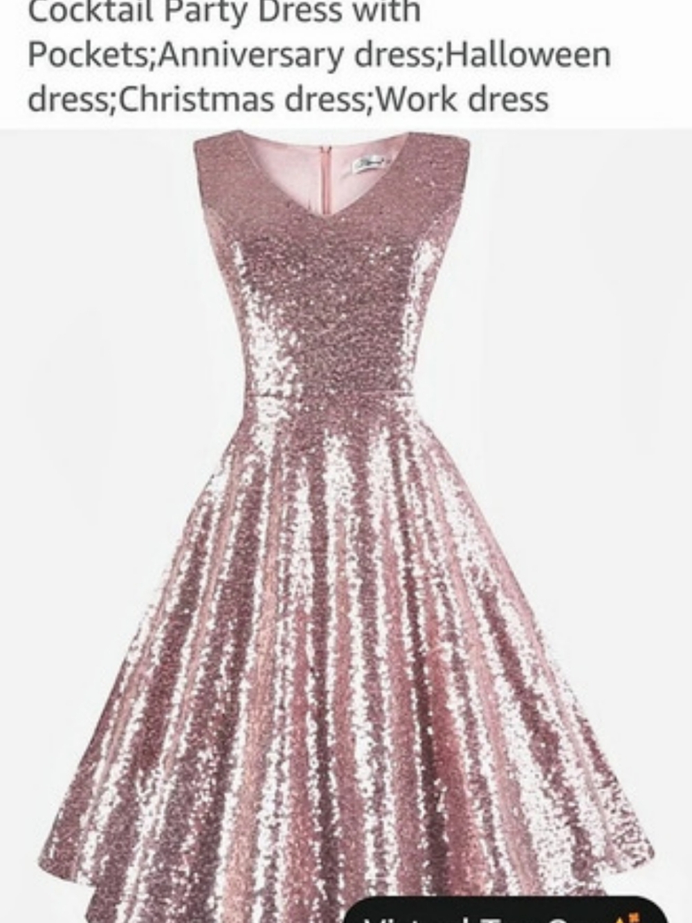 Dressever Women's 50s 60s Vintage Sleeveless Cocktail Party Dress Sequin Maxi